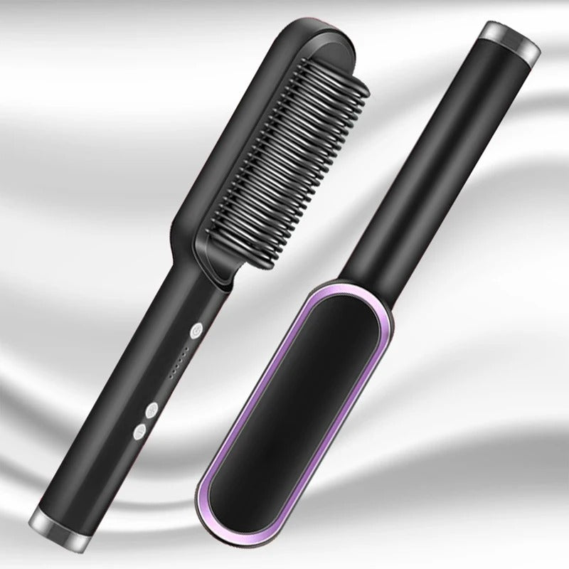 2-in-1 Hair Straightener Iron Brush/ Comb