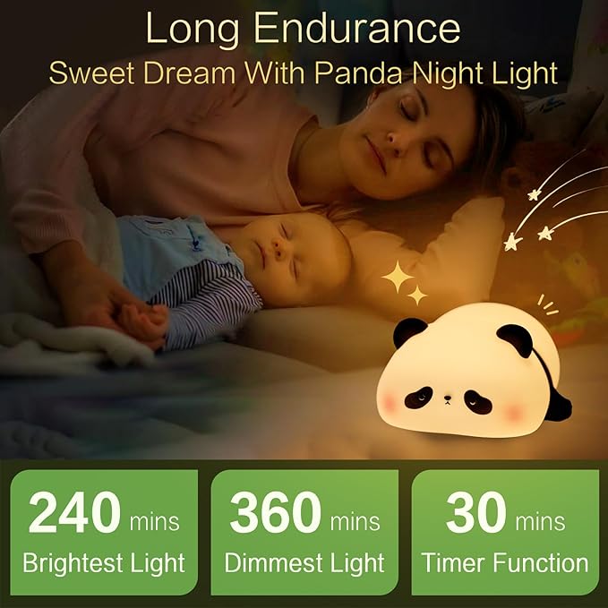 Panda Silicone Soft Night Light Lamp USB Rechargeable (Delivery Free)